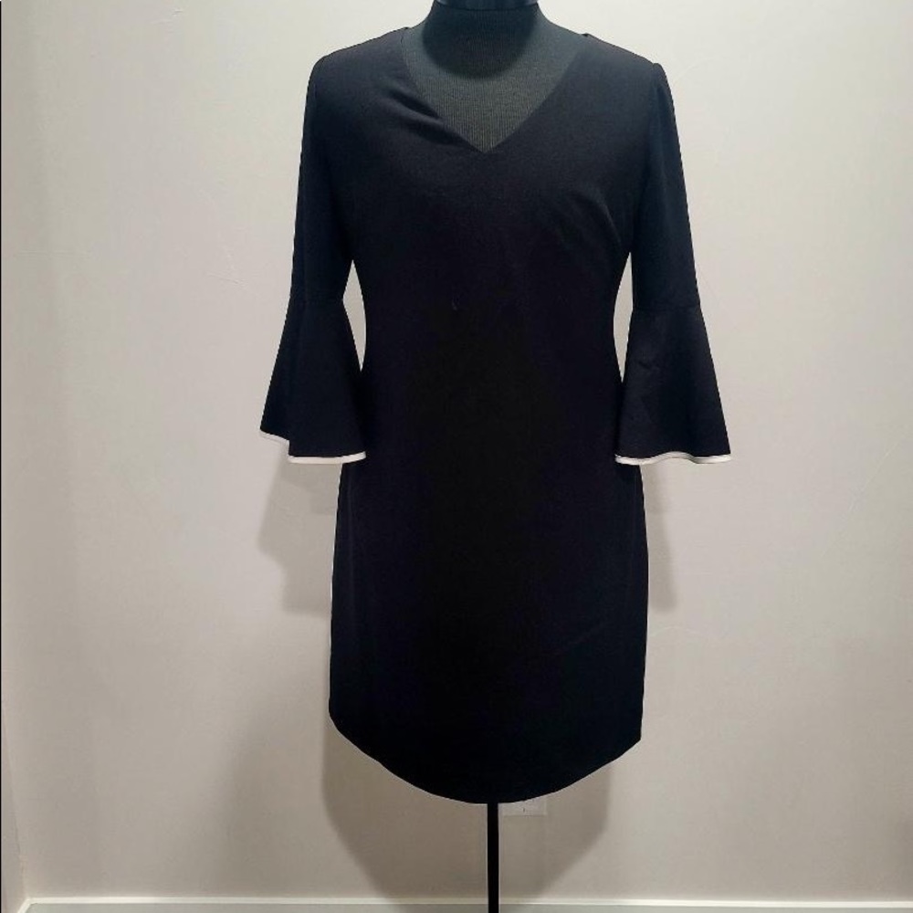Karl Lagerfeld Black Dress with Bell Sleeves